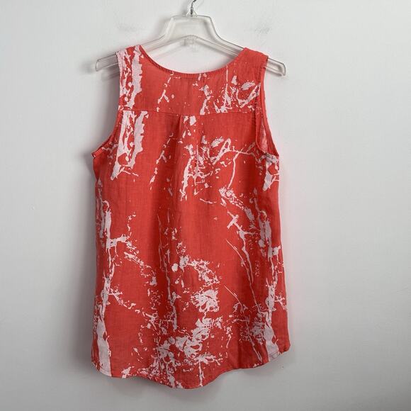Lands Downunder Italian Linen Sleeveless Tank Size‎ L High Low Coastal Beach NEW - Picture 9 of 9